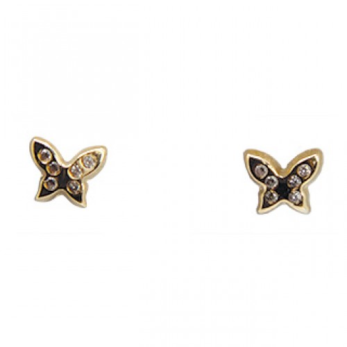 Screwed post earring - 10 kt - cz - 5mm (child) JL50-1